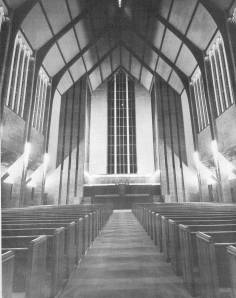 The interior of First Baptist Church