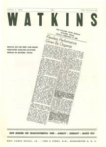 Perry's review of William Watkins' Kilgore recital.